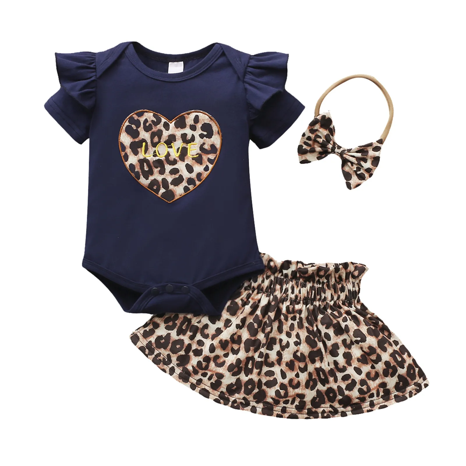3Set Newborn Baby Girls Valentine Fashion Summer Leopard Pullover Print Romper Bodytsuit Short Sleeve+Skirt
3Set Newborn Baby Girls Valentine Fashion Summer Leopard Pullover Print Romper Bodytsuit Short Sleeve+Skirt