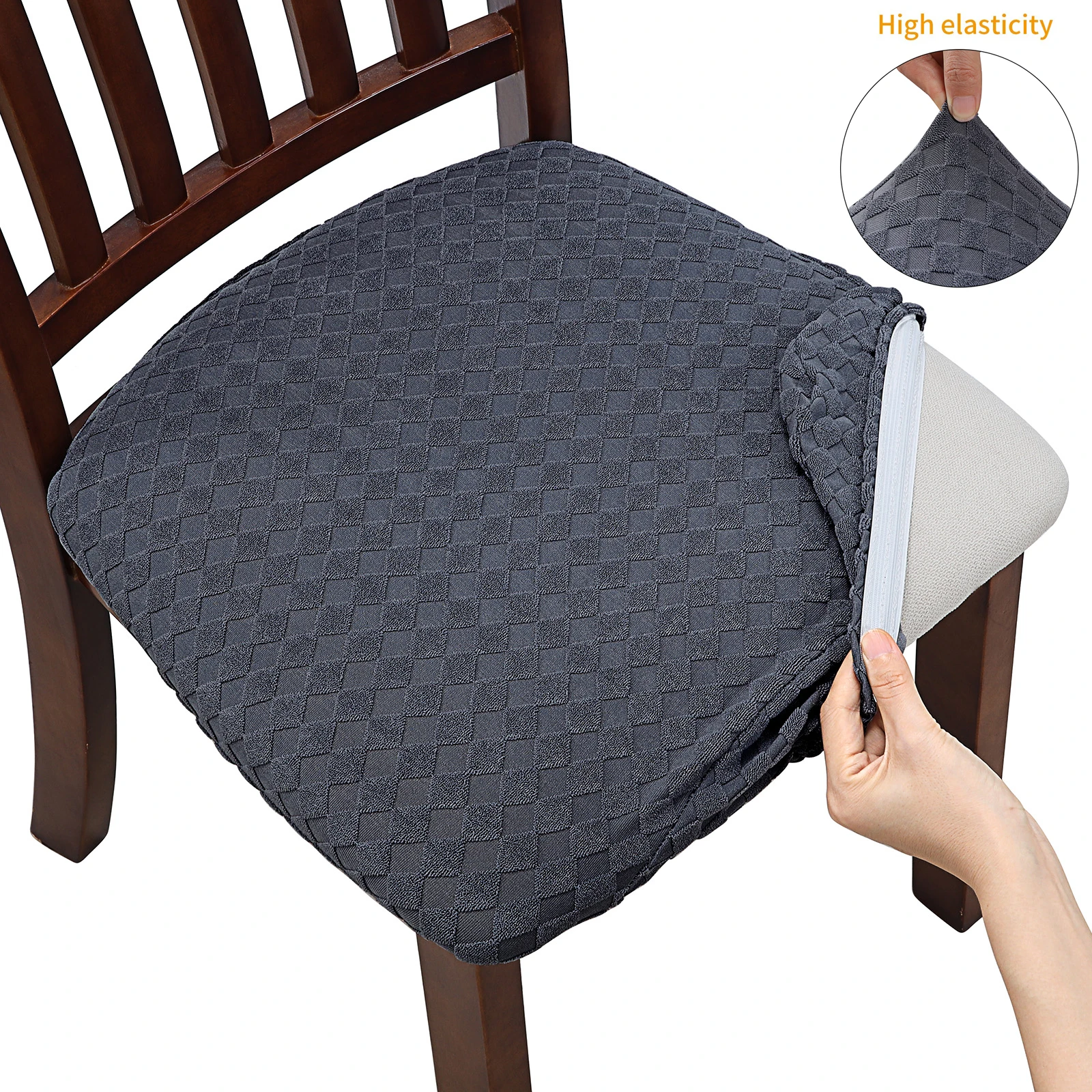 Stretch Spandex Lattice Jacquard Upholstered Cushion Chair Seat Covers Removable Slipcovers Office Chair Seat Cover Protector
Stretch Spandex Lattice Jacquard Upholstered Cushion Chair Seat Covers Removable Slipcovers Office Chair Seat Cover Protector