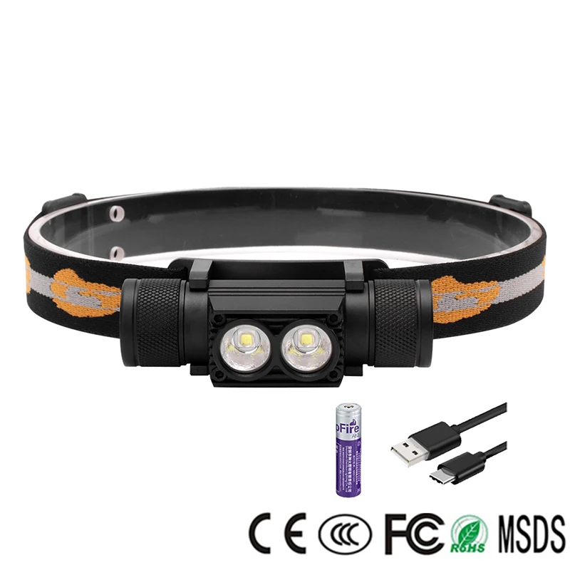 Lampe Frontale Boruit Headlamp D25 5000lm 2*XM-L2 Headlight 6 Modes 18650 USB Rechargeable Head Torch Light Powerful Head Lamp
Lampe Frontale Boruit Headlamp D25 5000lm 2*XM-L2 Headlight 6 Modes 18650 USB Rechargeable Head Torch Light Powerful Head Lamp