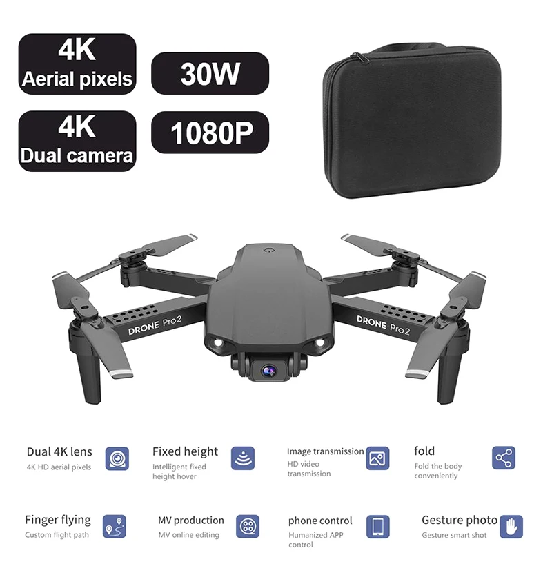 E99 Pro 4K Quadcopter Wifi GPS Drone With Camera Brushless 20mins Flight App Remote Control RC Helicopter Dron Smart Kids Gifts
E99 Pro 4K Quadcopter Wifi GPS Drone With Camera Brushless 20mins Flight App Remote Control RC Helicopter Dron Smart Kids Gifts