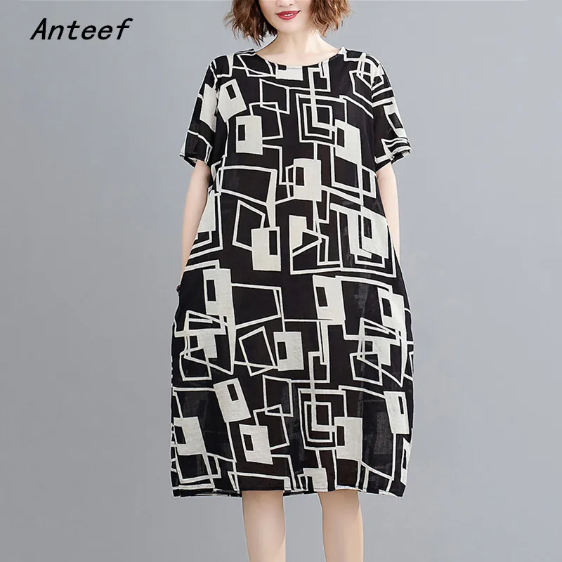 short sleeve cotton linen vintage print dresses for women casual loose midi summer dress elegant clothes 2021 sundress
short sleeve cotton linen vintage print dresses for women casual loose midi summer dress elegant clothes 2021 sundress