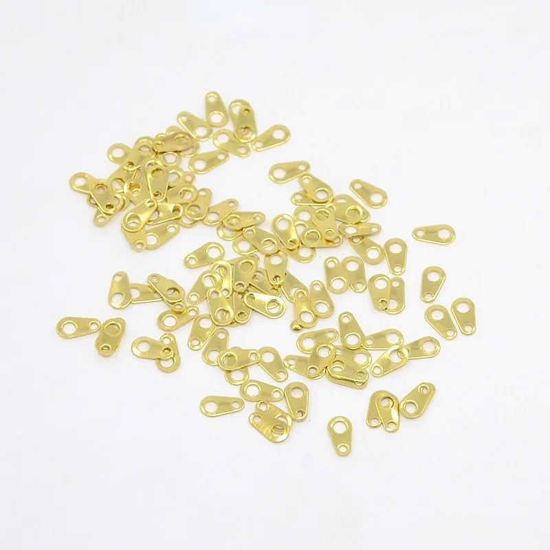 100PCS Brass Chain Tabs Chain Extender Connectors Golden about 3mm wide 6mm long hole: 1mm for Jewelry Necklace Making For DIY
100PCS Brass Chain Tabs Chain Extender Connectors Golden about 3mm wide 6mm long hole: 1mm for Jewelry Necklace Making For DIY