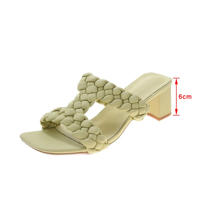 Women Slippers Weaving Shoes New Thick Heels Square Toe Ladies Sandals Women's Casual Slides Female Footwear 2021 Summer
Women Slippers Weaving Shoes New Thick Heels Square Toe Ladies Sandals Women's Casual Slides Female Footwear 2021 Summer
