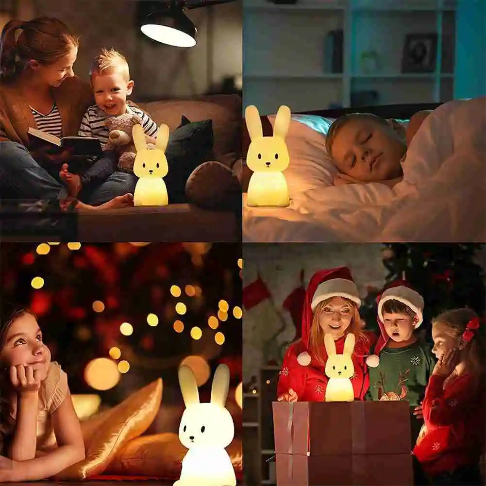 Rabbit Silicone Night Light Infantil Children Bedroom Lamp Room Sensor Decor Cute Gift Kids Adults Easter Bunny Cartoon
Rabbit Silicone Night Light Infantil Children Bedroom Lamp Room Sensor Decor Cute Gift Kids Adults Easter Bunny Cartoon