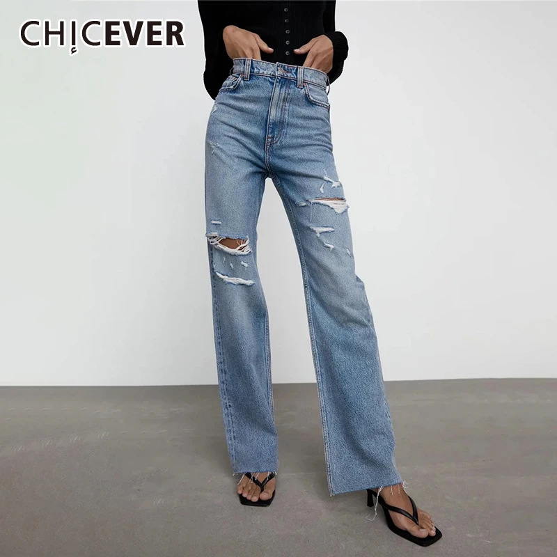 CHICEVER Casual Hollow Out Denim Pant For Women High Waist Patchwork Long Length Minimalist Jeans Female Summer Fashion New 2021
CHICEVER Casual Hollow Out Denim Pant For Women High Waist Patchwork Long Length Minimalist Jeans Female Summer Fashion New 2021