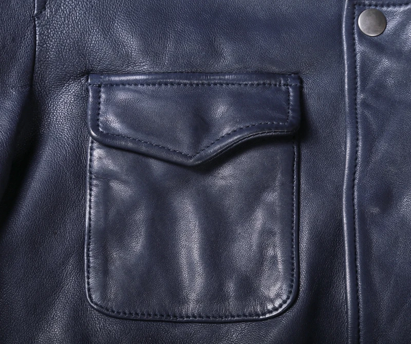 2020 men's blue color slim fit genuine with pockets import sheepskin jacket men casual leather coat male
2020 men's blue color slim fit genuine with pockets import sheepskin jacket men casual leather coat male