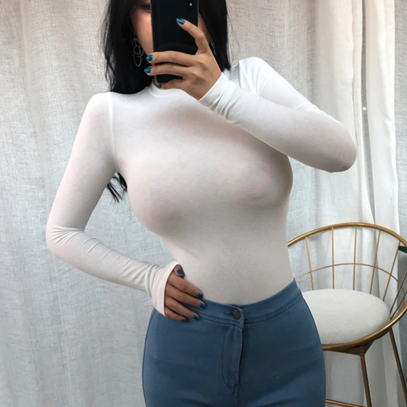 Summer New Leisure Long Sleeve Top Thin Top Women's Elastic Sexy Micro Transparent Slim Long Sleeve T-shirt Women's Wear
Summer New Leisure Long Sleeve Top Thin Top Women's Elastic Sexy Micro Transparent Slim Long Sleeve T-shirt Women's Wear