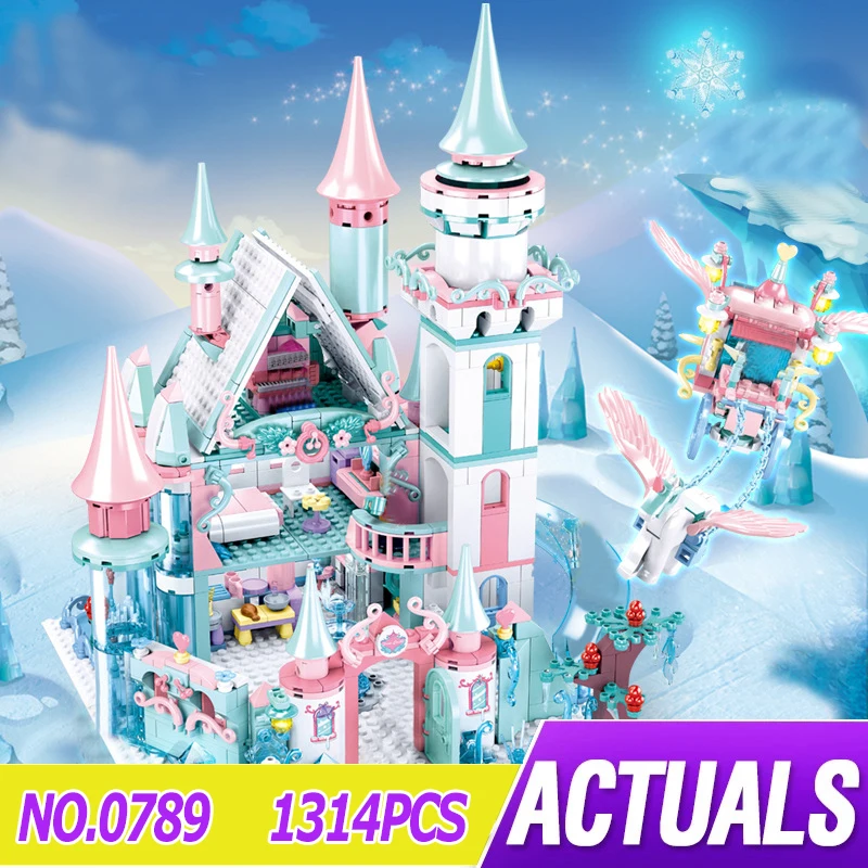

Sluban 0789 Ice and Snow Castle Girl Princess House Modular Building Blocks Bricks Children's Educational Toys Birthday Gift