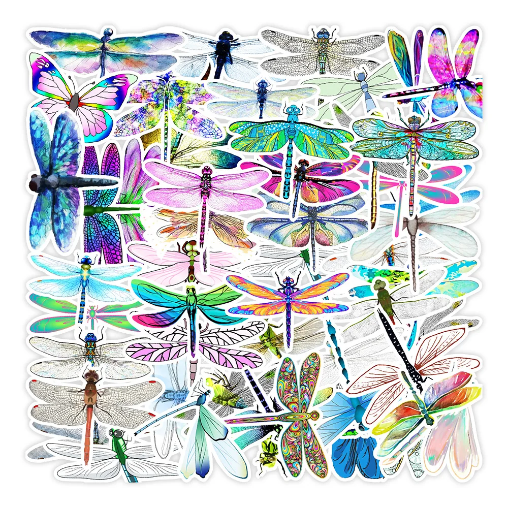 50 шт. декоративные Мультяшные наклейки в виде насекомых стрекоз бабочек | Игрушки