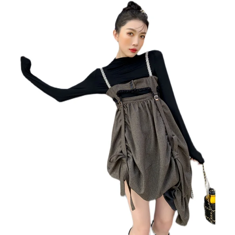 Bornladies 2021 Spring Summer Korean Japan Trendy Dress Women Irregular Design Feeling Plait Hollow Out Shoulder-straps Dresses 
Bornladies 2021 Spring Summer Korean Japan Trendy Dress Women Irregular Design Feeling Plait Hollow Out Shoulder-straps Dresses