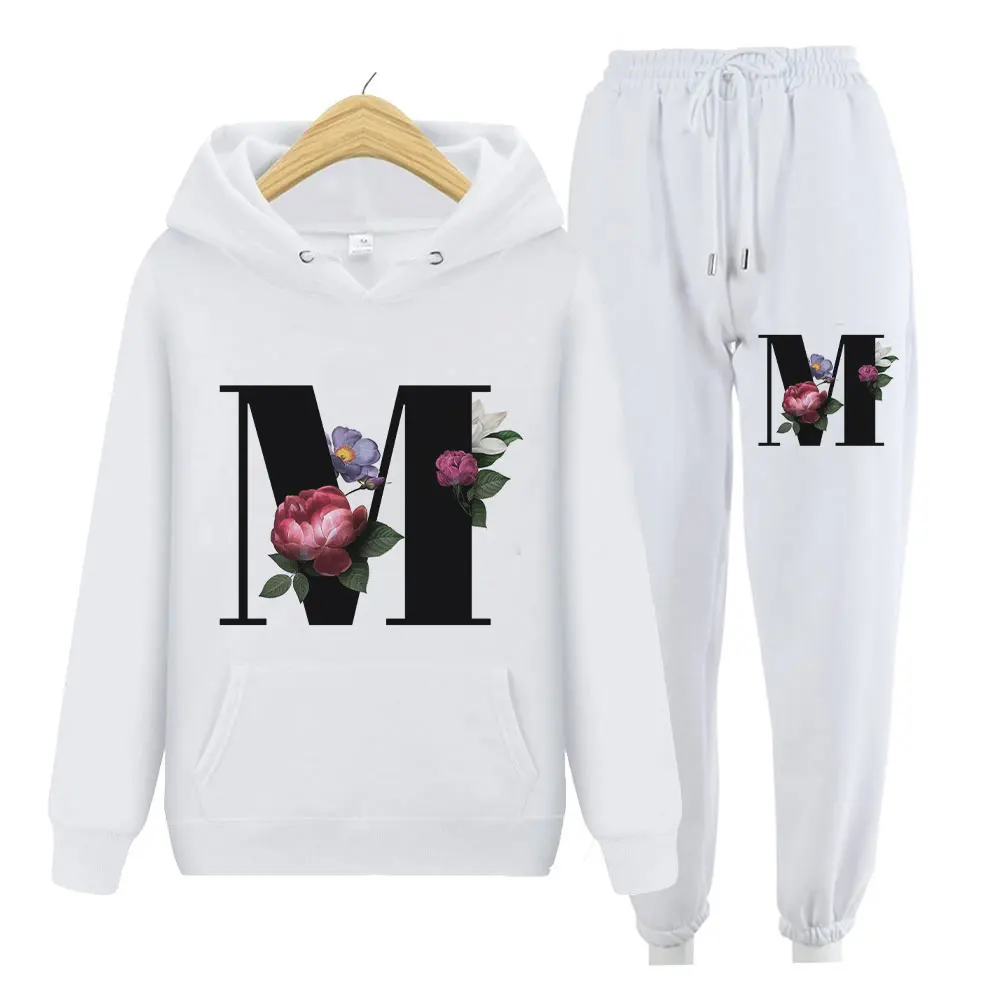 Женская спортивная одежда из двух предметов с цветочным принтом букв Толстовка свитер с длинным рукавом + брюки модный и удобный комплект из двух предметов
Женская спортивная одежда из двух предметов с цветочным принтом букв Толстовка свитер с длинным рукавом + брюки модный и удобный комплект из двух предметов