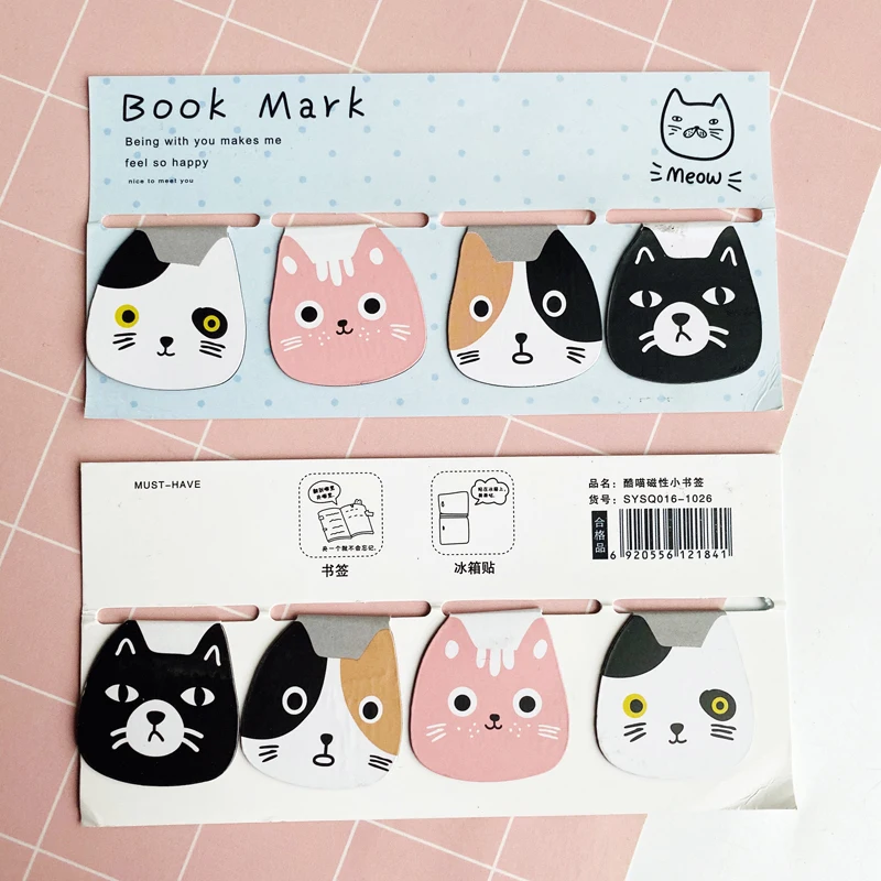 4 шт./компл. Kawaii Meow Cat магнитные книжные маркеры канцелярские товары школьные и
