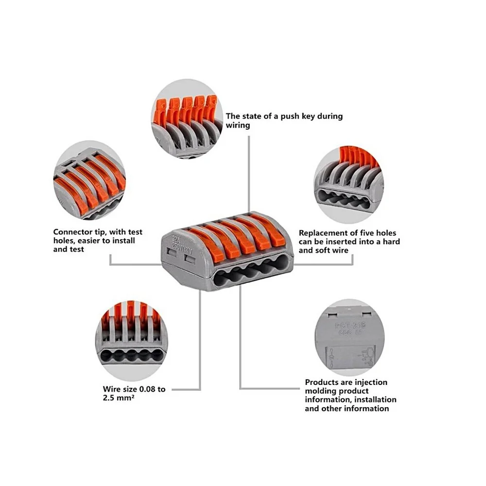 Универсальные соединители для кабелей 60 шт. быстрое домашнее компактное