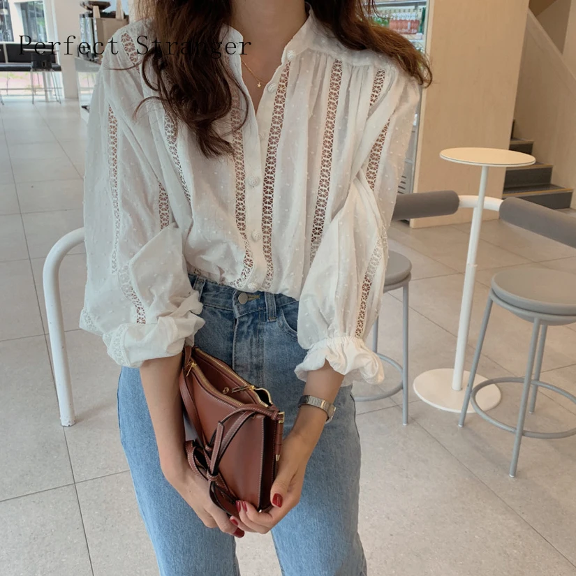 2020 Spring New Arrival V Collar Lace Hollow-out Long Sleeve Women Chiffon Blouse White
2020 Spring New Arrival V Collar Lace Hollow-out Long Sleeve Women Chiffon Blouse White