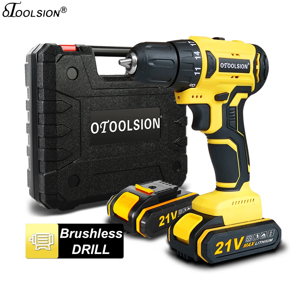 OTOOLSION New 21V Brushless Electric Drill Mini Wireless Power Driver Cordless Screwdriver Rechargeable Lithium-Ion Battery
OTOOLSION New 21V Brushless Electric Drill Mini Wireless Power Driver Cordless Screwdriver Rechargeable Lithium-Ion Battery