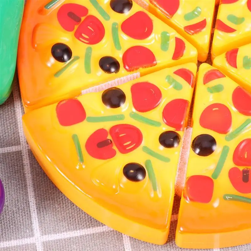

24pcs Cartoon Simulation Pretend play Cutting Toy Plastic Vegetable Pizza DIY Kitchen Smart Cutting Toy