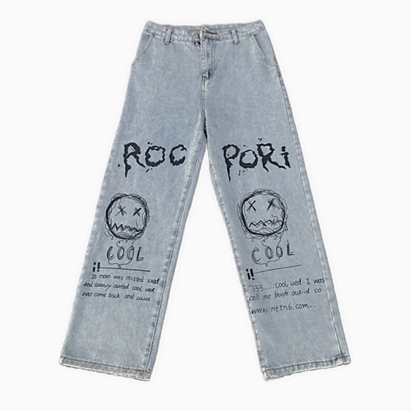 New Jeans Women Harajuku Streetwear Loose Wide Leg Pants Straight Cowboy Cartoon Graffiti Print Vintage Washed Denim Trousers
New Jeans Women Harajuku Streetwear Loose Wide Leg Pants Straight Cowboy Cartoon Graffiti Print Vintage Washed Denim Trousers