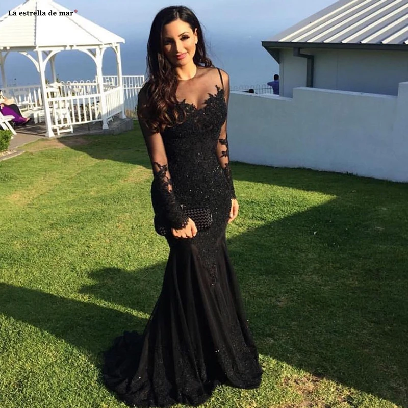 vestidos de galaNew Sexy Arabic Jewel Neck Illusion Lace Appliques Crystal Beaded Black Mermaid Long Sleeves Formal Party Dress
vestidos de galaNew Sexy Arabic Jewel Neck Illusion Lace Appliques Crystal Beaded Black Mermaid Long Sleeves Formal Party Dress