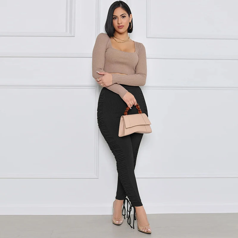 Sexy Stacked Ruched Bodycon Sweatpants Streetwear Women Leggings High Waist Pants Bandage Y2k Fashion Jogger Club Pants 
Sexy Stacked Ruched Bodycon Sweatpants Streetwear Women Leggings High Waist Pants Bandage Y2k Fashion Jogger Club Pants