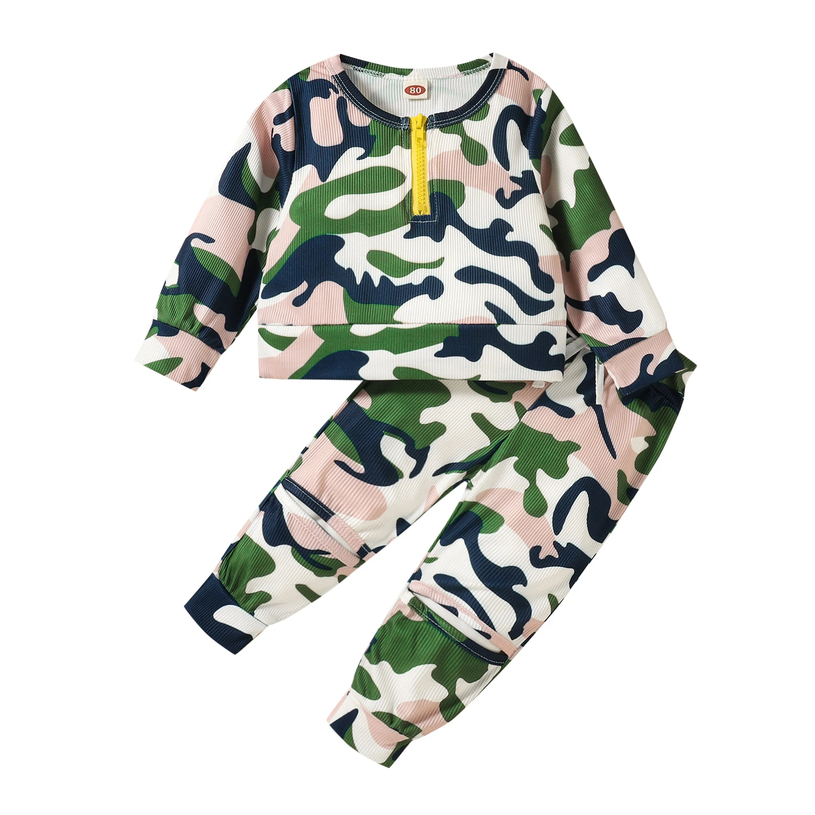 Осенняя одежда для маленьких мальчиков 2 шт., Топ с длинным рукавом и круглым вырезом на молнии 1/2 + брюки с бантом спереди, комплект 
Осенняя одежда для маленьких мальчиков 2 шт., Топ с длинным рукавом и круглым вырезом на молнии 1/2 + брюки с бантом спереди, комплект