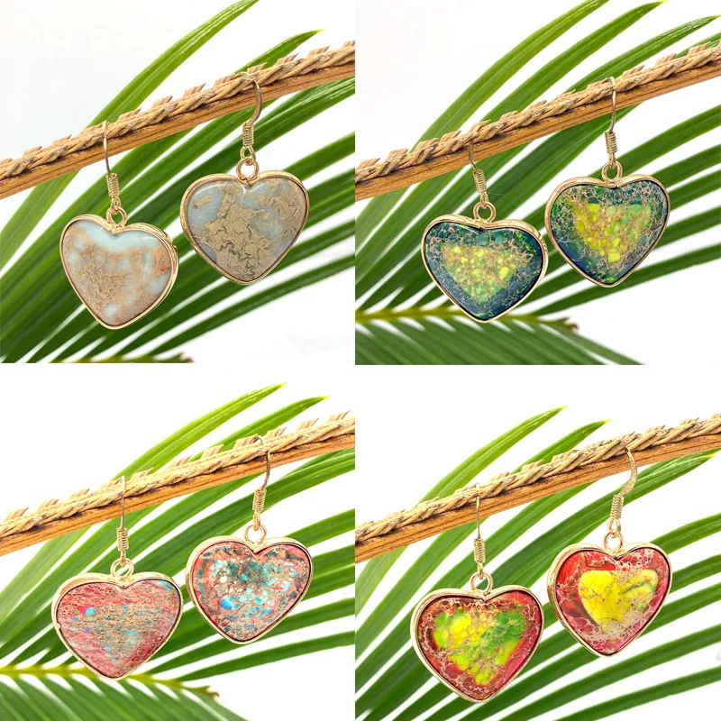 1pair Natural Stone Turquoise Earrings Heart-shaped Colorful Edging DIY Handmade Accessories Pendant Charm Exquisite Jewelry
1pair Natural Stone Turquoise Earrings Heart-shaped Colorful Edging DIY Handmade Accessories Pendant Charm Exquisite Jewelry