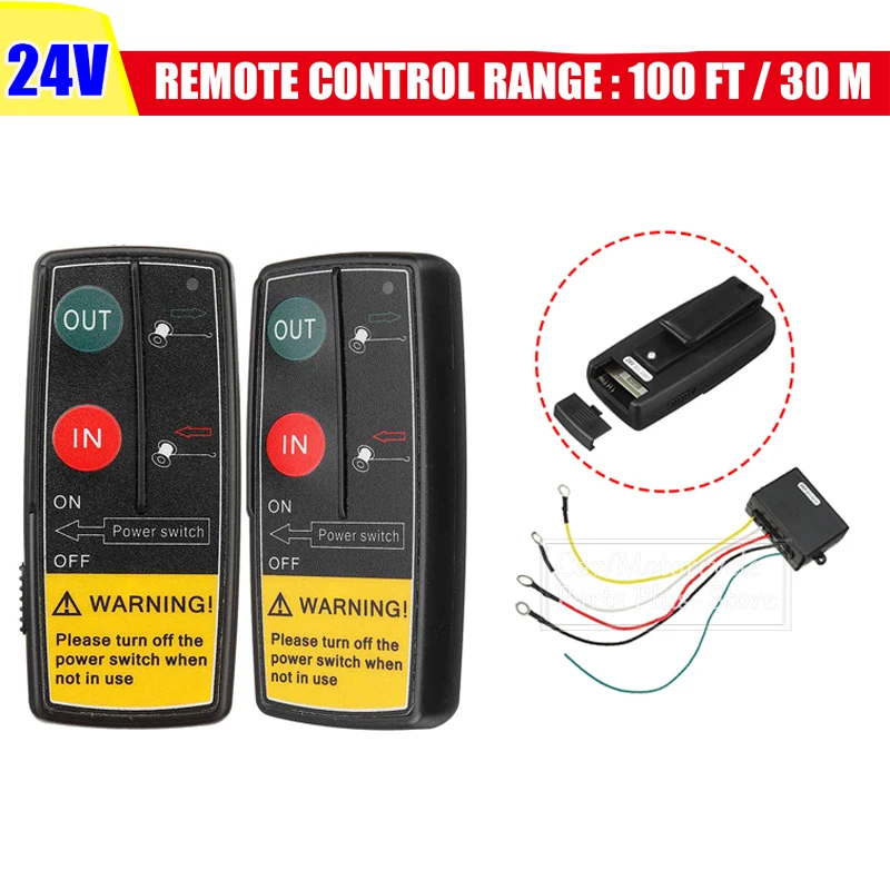 24V Pair Car Wireless Winch Electric Remote Control With Manual Transmitter Set ATV Truck Vehicle Trailer Kit For Jeep SUV
24V Pair Car Wireless Winch Electric Remote Control With Manual Transmitter Set ATV Truck Vehicle Trailer Kit For Jeep SUV