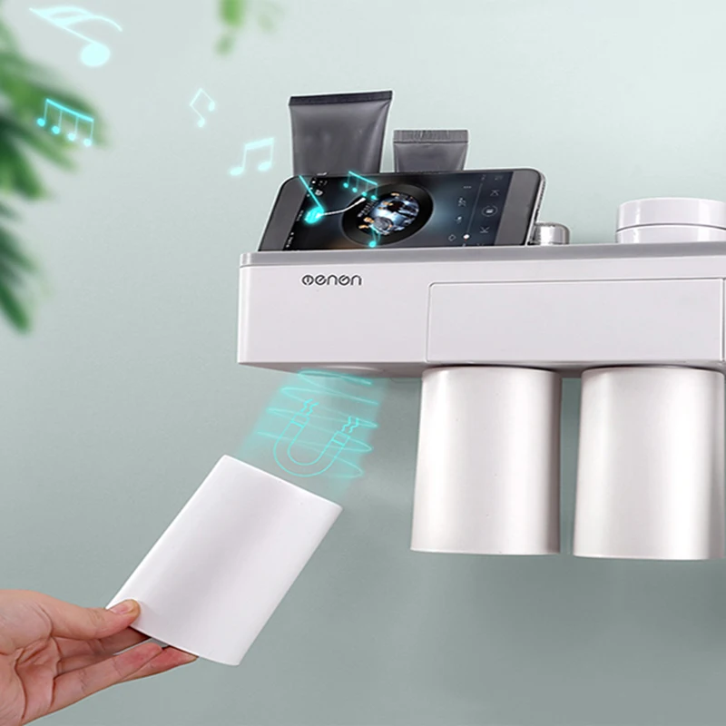 Magnetic Adsorption Inverted Toothbrush Holder Automatic Toothpaste Squeezer Dispenser Storage Rack Bathroom Accessories
Magnetic Adsorption Inverted Toothbrush Holder Automatic Toothpaste Squeezer Dispenser Storage Rack Bathroom Accessories