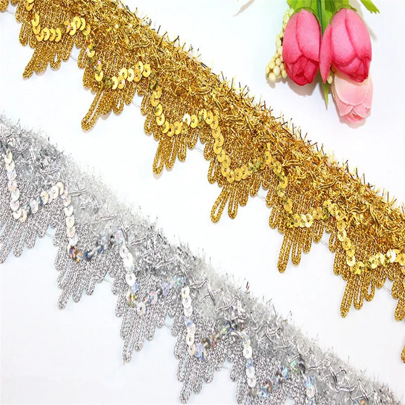 high quality 2meter crown gold and silver sequined lace ribbon wide 4cm DIY clothing stage accessories wedding dress lace trims
high quality 2meter crown gold and silver sequined lace ribbon wide 4cm DIY clothing stage accessories wedding dress lace trims