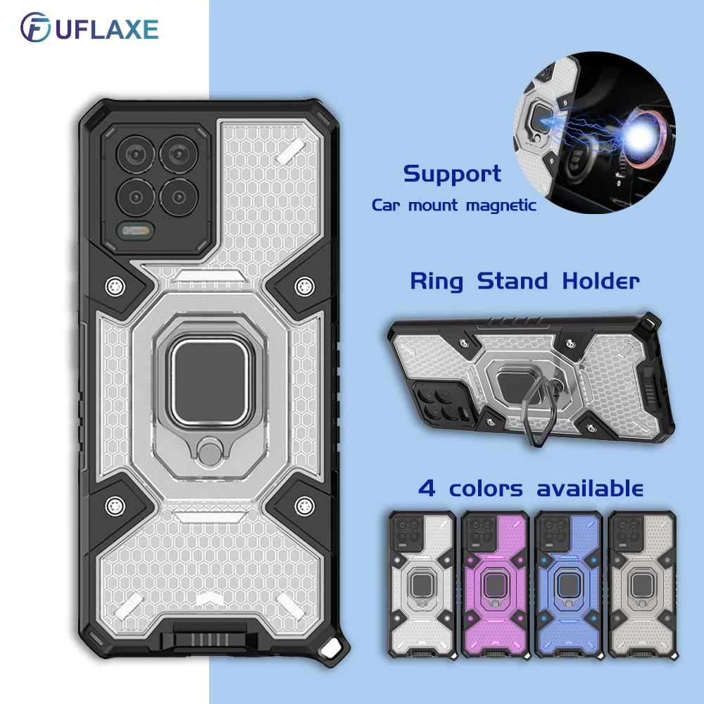 

Ударопрочный чехол UFLAXE для Realme GT Neo Explorer Master Realme 8 Pro, прозрачная задняя крышка, жесткий чехол с кольцом-держателем