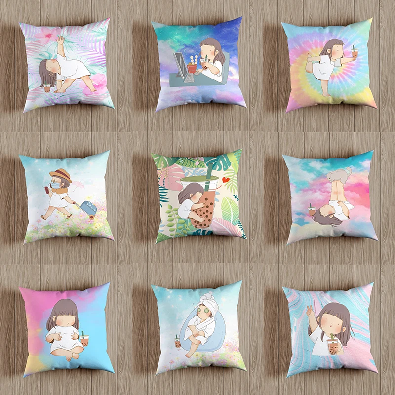 Cute Lazy Girl Milk Tea Print Pillow Case 45CM Kids Cartoon Pillowcover Bedroom Sofa Cushion Boys Girls Gift No Pillow Insert
Cute Lazy Girl Milk Tea Print Pillow Case 45CM Kids Cartoon Pillowcover Bedroom Sofa Cushion Boys Girls Gift No Pillow Insert
