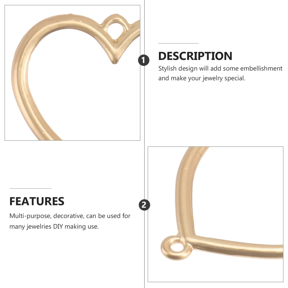 10PCS Alloy DIY Jewelry Accessories Delicate Love-heart DIY Material (Golden)
10PCS Alloy DIY Jewelry Accessories Delicate Love-heart DIY Material (Golden)