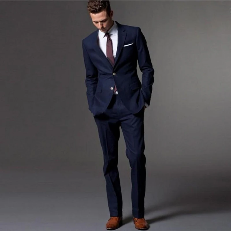 2020 Navy Blue Tailored Men's Wedding Suits Italian Style Male Work Suits Formal Prom Suits Men's Tuxedos (Jacket+Pants)
2020 Navy Blue Tailored Men's Wedding Suits Italian Style Male Work Suits Formal Prom Suits Men's Tuxedos (Jacket+Pants)