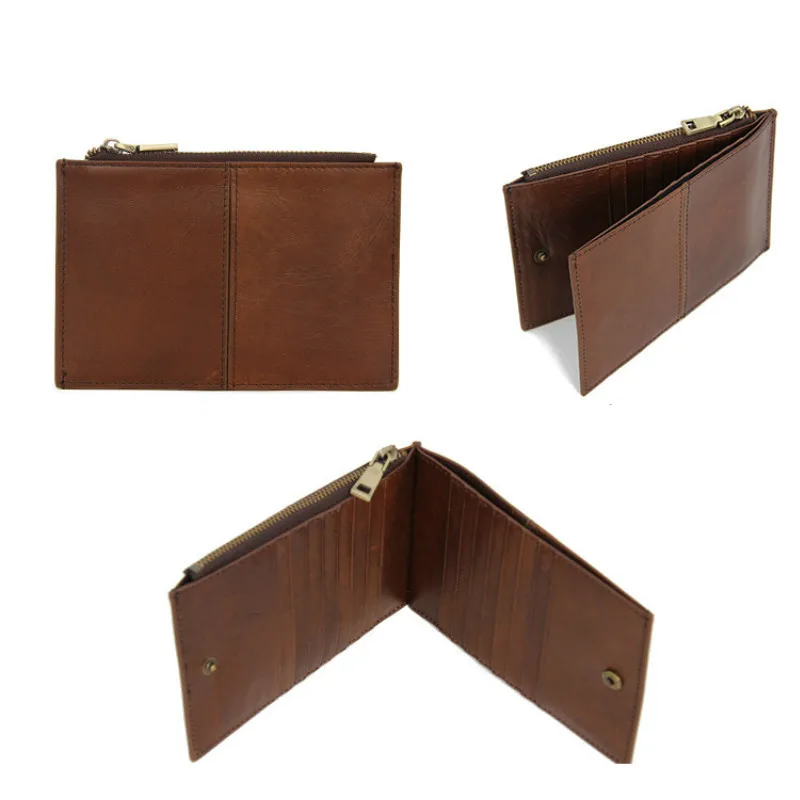 Cow Leather Oil Wax Cowhide RFID Anti-scanning Ultra-thin Leather Folding Wallet Zipper Two-fold Anti-magnetic Card Holder
Cow Leather Oil Wax Cowhide RFID Anti-scanning Ultra-thin Leather Folding Wallet Zipper Two-fold Anti-magnetic Card Holder