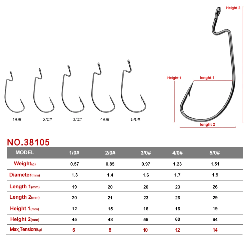 100pcs/lot Fishing Hook 38105 Fishhook 1/0#-2/0-3/0-4/0-5/0 High Carbon Steel Hook Black Color Jig Big Hook Jig Single Hooks
100pcs/lot Fishing Hook 38105 Fishhook 1/0#-2/0-3/0-4/0-5/0 High Carbon Steel Hook Black Color Jig Big Hook Jig Single Hooks