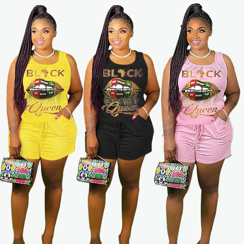 YUNBBZ Letter Lip Print Two-piece Club Outfits Summer Clothing for Women Streetwear Vest Top Lace Up Shorts Sexy Matching Sets
YUNBBZ Letter Lip Print Two-piece Club Outfits Summer Clothing for Women Streetwear Vest Top Lace Up Shorts Sexy Matching Sets