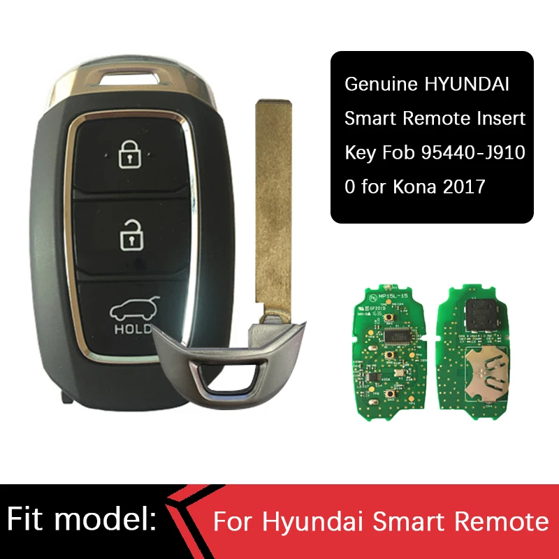 

CN020083 Genuine 3 Button Original 2017 Hyundai Kona Smart Remote Insert Key Fob 95440-J9100 47 Chip 433Mhz