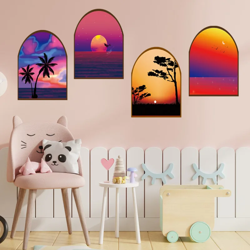 Wall Stickers PVC Removable Self-Adhesive Wallpaper Sunset Beach Coconut Tree Bedroom Living Room Decorative Sticker Home Decor
Wall Stickers PVC Removable Self-Adhesive Wallpaper Sunset Beach Coconut Tree Bedroom Living Room Decorative Sticker Home Decor