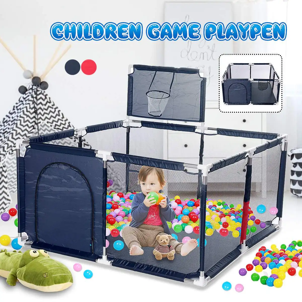 

Baby Playpen Safety Barrier Children's Playpens Kids Fence Balloons Pit Pool Balls For Newborn Balls Playground Basketball