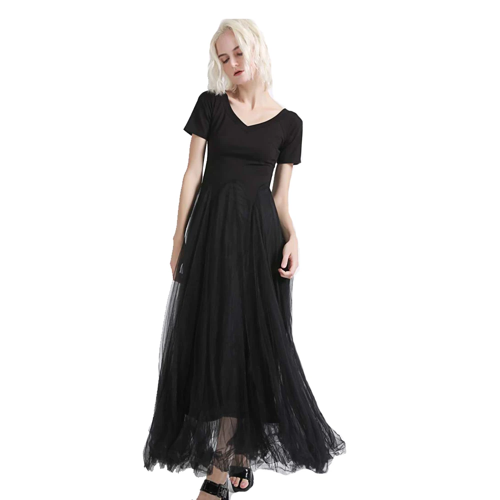 Graceful Women Vintage Double V-neck Short Sleeves Gauze Splicing Ankle Length Dress For Evening Party Ball Gown Dress FS0717
Graceful Women Vintage Double V-neck Short Sleeves Gauze Splicing Ankle Length Dress For Evening Party Ball Gown Dress FS0717