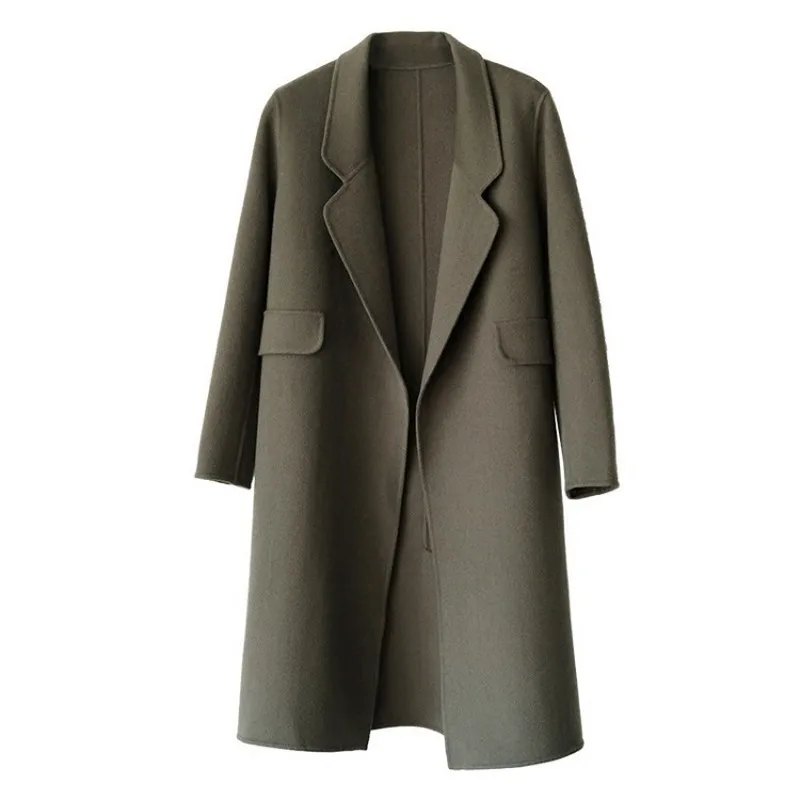 Autumn and Winter Woolen Coat Women's Mid-length Over-knee Cotton Padded Slim Woolen Solid Color Simple Temperament Coat Coat
Autumn and Winter Woolen Coat Women's Mid-length Over-knee Cotton Padded Slim Woolen Solid Color Simple Temperament Coat Coat