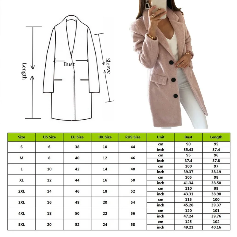 Women Wool Coat Winter Long Ladies jackets Coat Plus Size 5XL Casual Solid Pink Blend Coat Female Outerwear Jacket
Women Wool Coat Winter Long Ladies jackets Coat Plus Size 5XL Casual Solid Pink Blend Coat Female Outerwear Jacket
