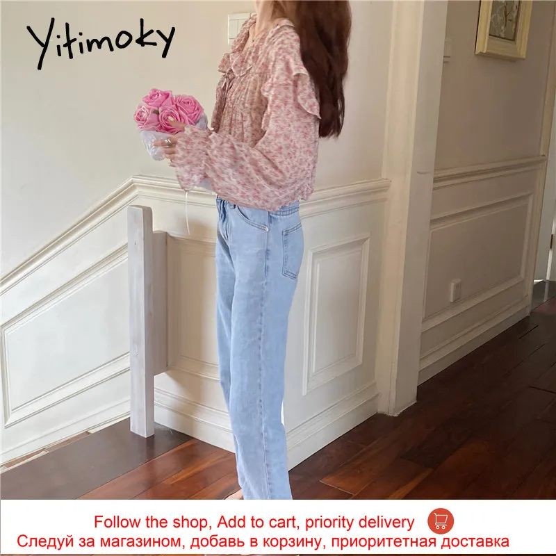 Yitimoky Chiffon Blouse Women Print Floral Ruffles V-Neck Casual Butterfly Sleeve Korean Fashion Clothes Tops Spring 2021 New
Yitimoky Chiffon Blouse Women Print Floral Ruffles V-Neck Casual Butterfly Sleeve Korean Fashion Clothes Tops Spring 2021 New