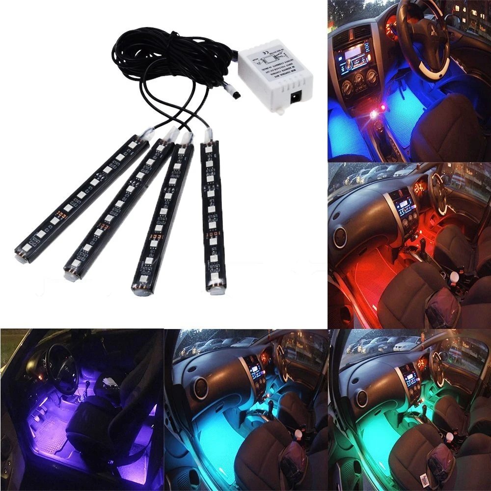 4Pcs 12V Car RGB LED DRL Light 5050SMD Car Auto Remote Music Control Decorative Flexible Interior Atmosphere LED Strip Backlight
4Pcs 12V Car RGB LED DRL Light 5050SMD Car Auto Remote Music Control Decorative Flexible Interior Atmosphere LED Strip Backlight