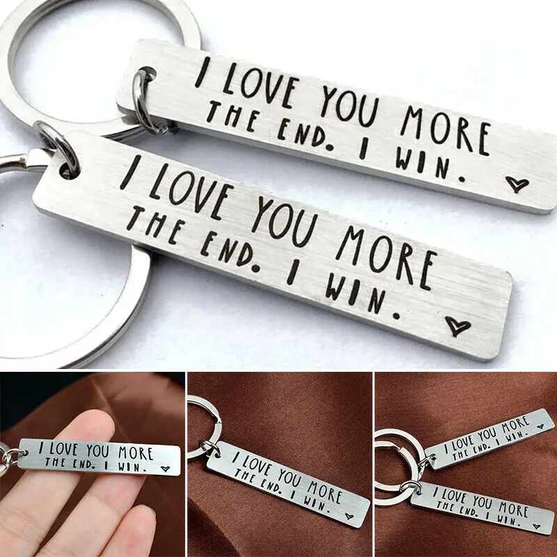 Брелок Love You More The End I Win из нержавеющей стали |
