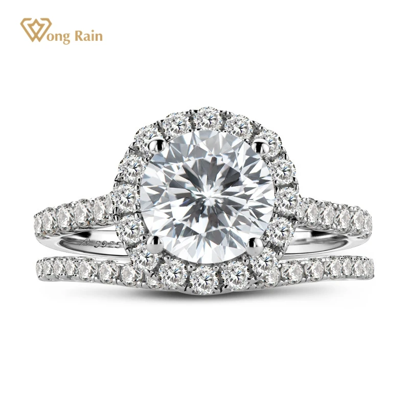 Wong Rain Classic 925 Sterling Silver Round Cut Created Moissanite Diamonds Gemstone Wedding Engagement Ring Set Fine Jewelry
Wong Rain Classic 925 Sterling Silver Round Cut Created Moissanite Diamonds Gemstone Wedding Engagement Ring Set Fine Jewelry