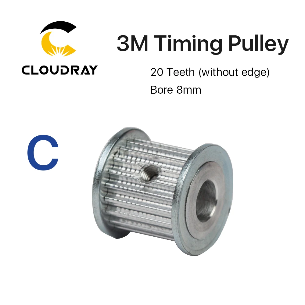 Cloudray CO2 Laser Metal Parts Synchronous HTD 3M Gear Pulley 6.35/8/12mm for DIY CO2 Laser Engraving Cutting Machine
Cloudray CO2 Laser Metal Parts Synchronous HTD 3M Gear Pulley 6.35/8/12mm for DIY CO2 Laser Engraving Cutting Machine