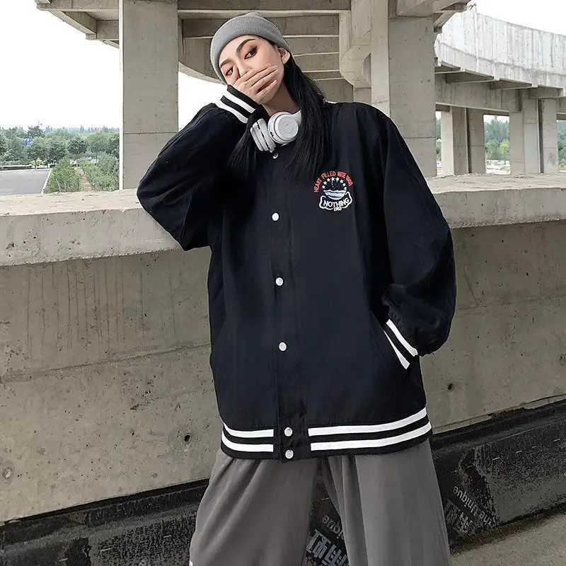 MRWILK Baseball Suit Couple Student Coat Women's 2021 Spring And Autumn New Korean Ins Black Loose Print Women Harajuku Jacket
MRWILK Baseball Suit Couple Student Coat Women's 2021 Spring And Autumn New Korean Ins Black Loose Print Women Harajuku Jacket