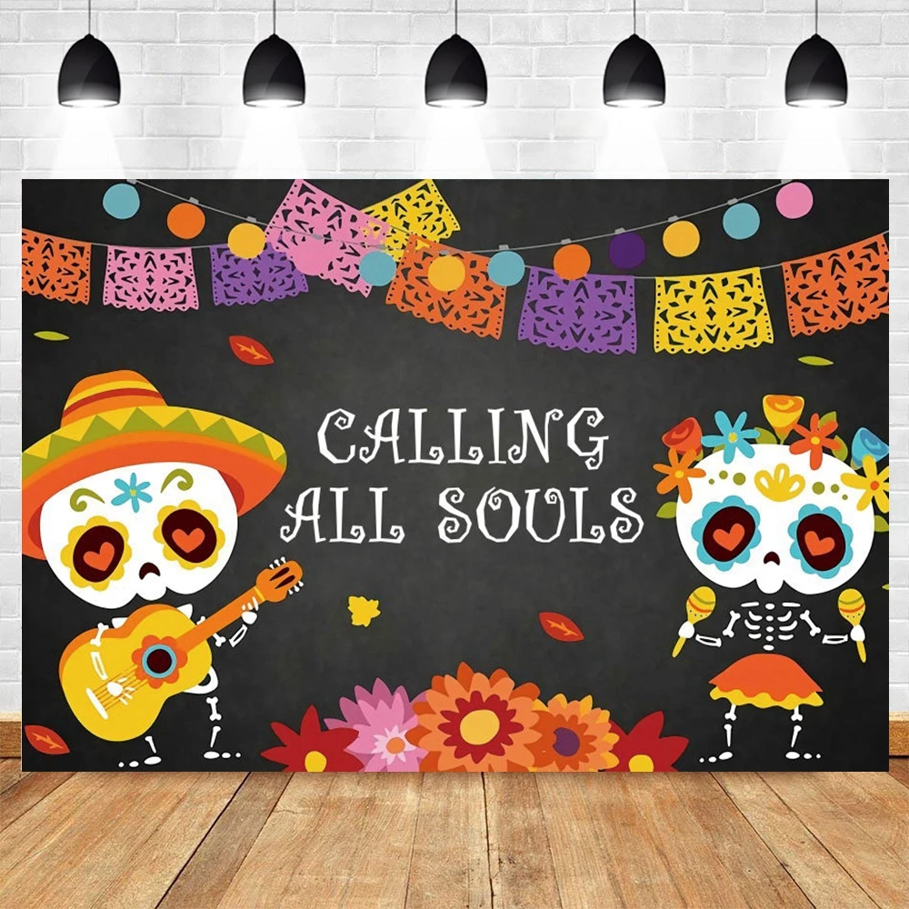

Yeele Photography Photocall Mexican Day Of The Dead Background Skull Guitar Music Party Decor Backdrop Photo Studio Photographic