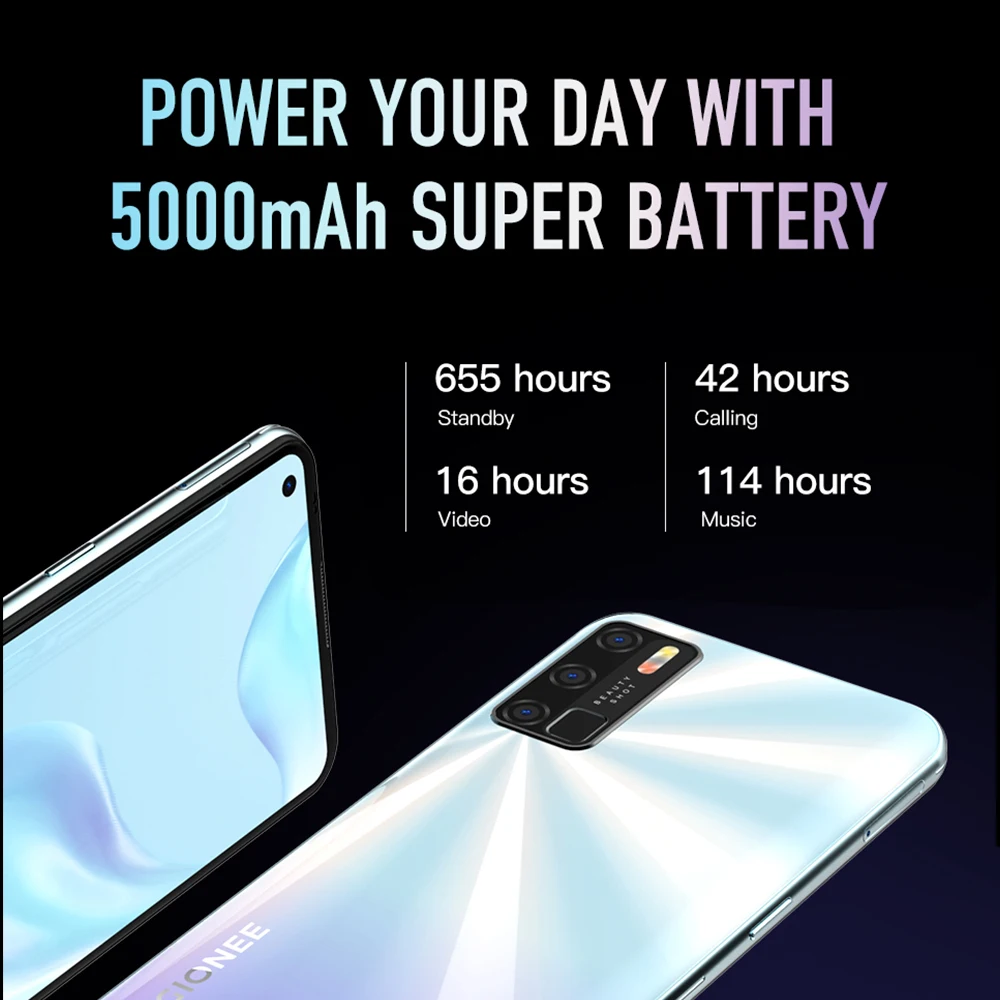 GIONEE M60 мобильный телефон 4 ГБ 128 Восьмиядерный Android 11 4G смартфон 6 55 "8MP + 13MP 5000mAh