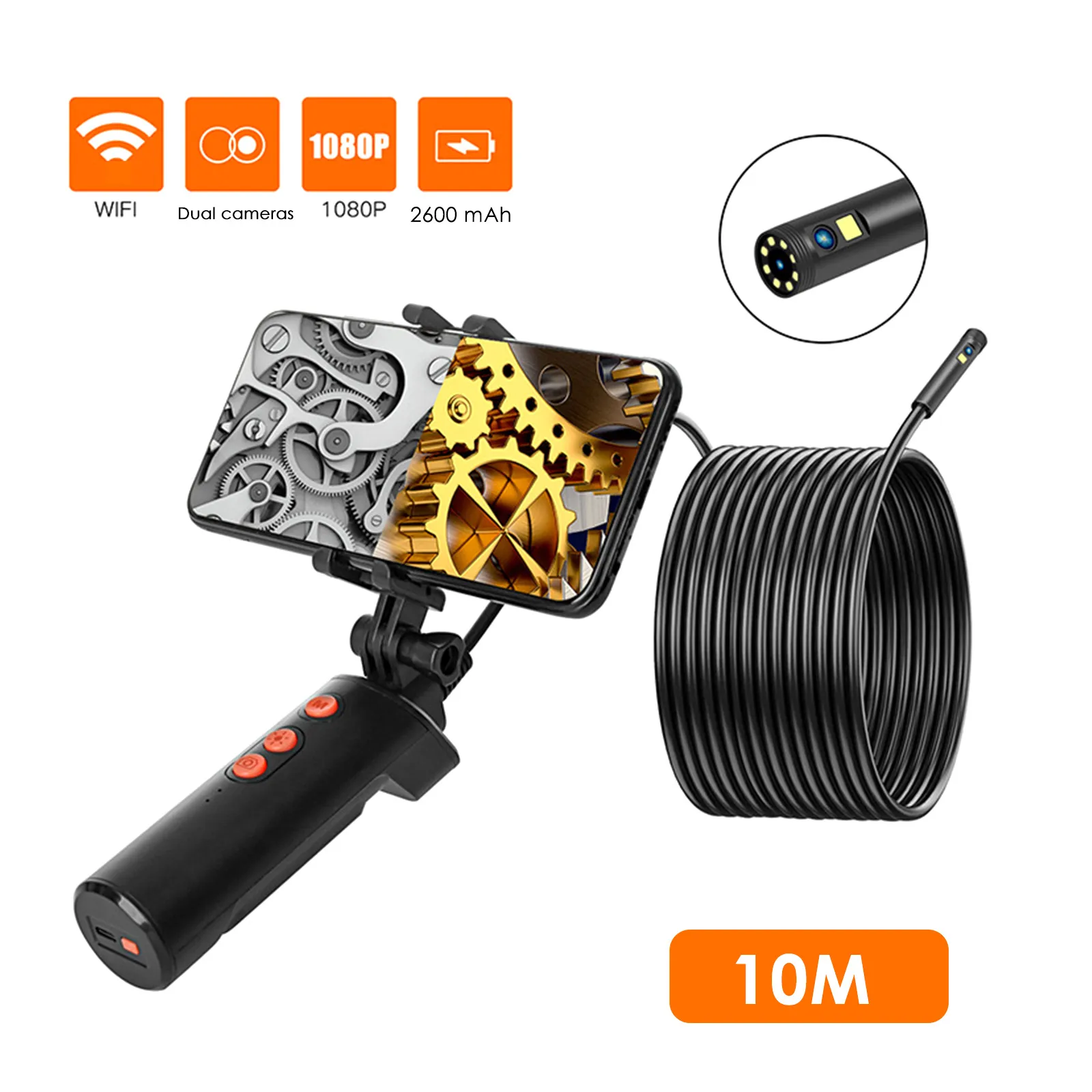 

Эндоскоп с разъемом мини-usb для Камера 2 м/5 м/10 м гибкий жесткий кабель Змея бороскоп инспекционная Камера для смартфона android-пк